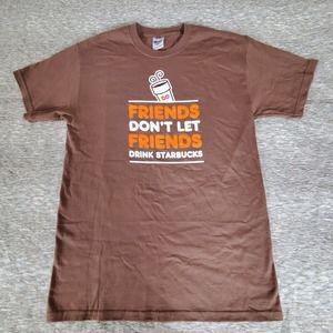 Gildan Brown Tee with Orange and White Print